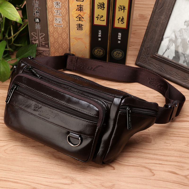 Leatherwork Belt - Men Waist Fanny Bags Sling Chest
