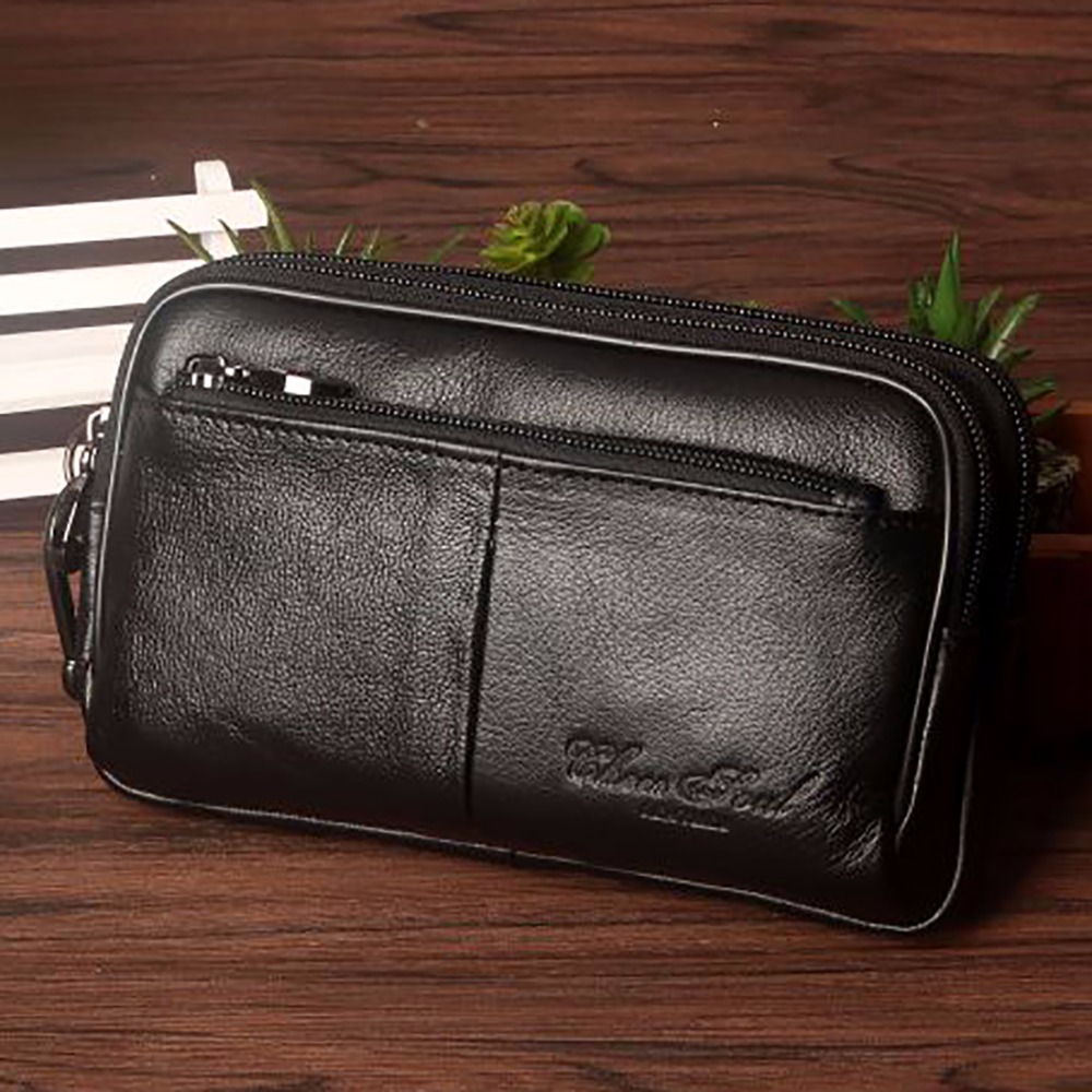 Leatherwork Belt - Men Clutch Waist Pack Bag Cell/Mobile