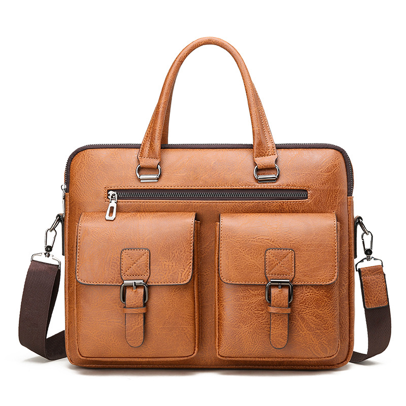Leather Work Bag - Luxury Brand Man Business Briefcase Bag