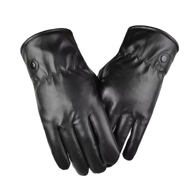 Leather Work Winter Gloves - Winter Fashion Black PU Leather Gloves