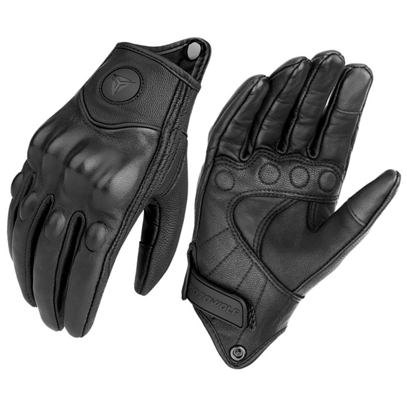 Leather Work Winter Gloves - Motorcycle Gloves Men Women Moto Leather