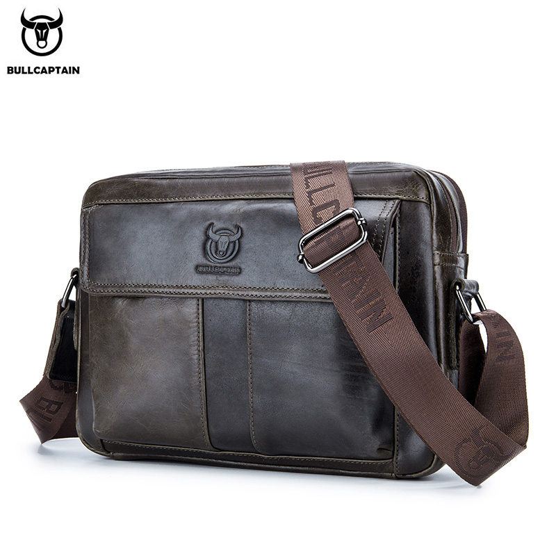 Leather Work Handbag - BULLCAPTAIN Genuine Leather Men's Crossbody Bag