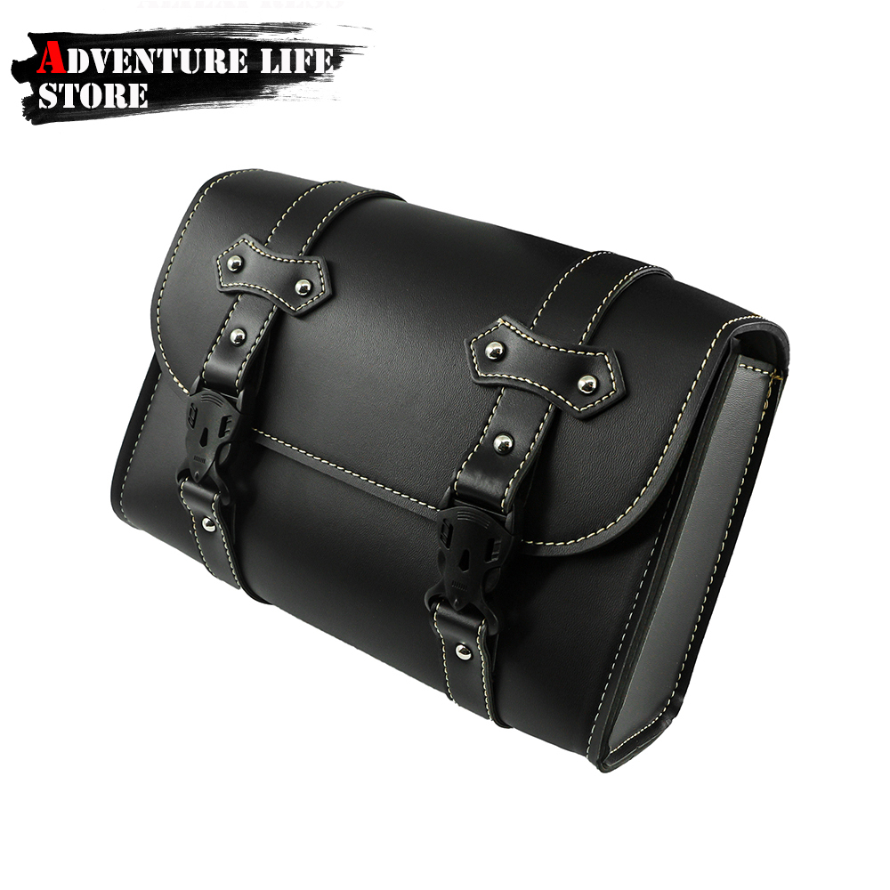 Leather Work Bag - Motorcycle Front Fork Saddlebags Side Tool