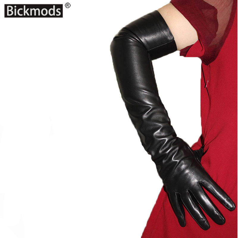 Leather Work Winter Gloves - Touch Screen Extra Long Leather Sheepskin