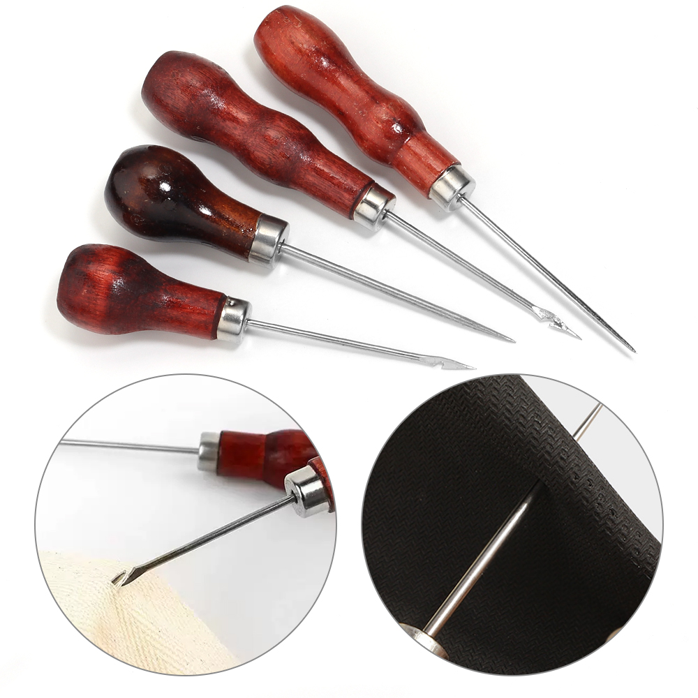 Leatherwork Needles - Wooden Handle Awls DIY Leather Tent