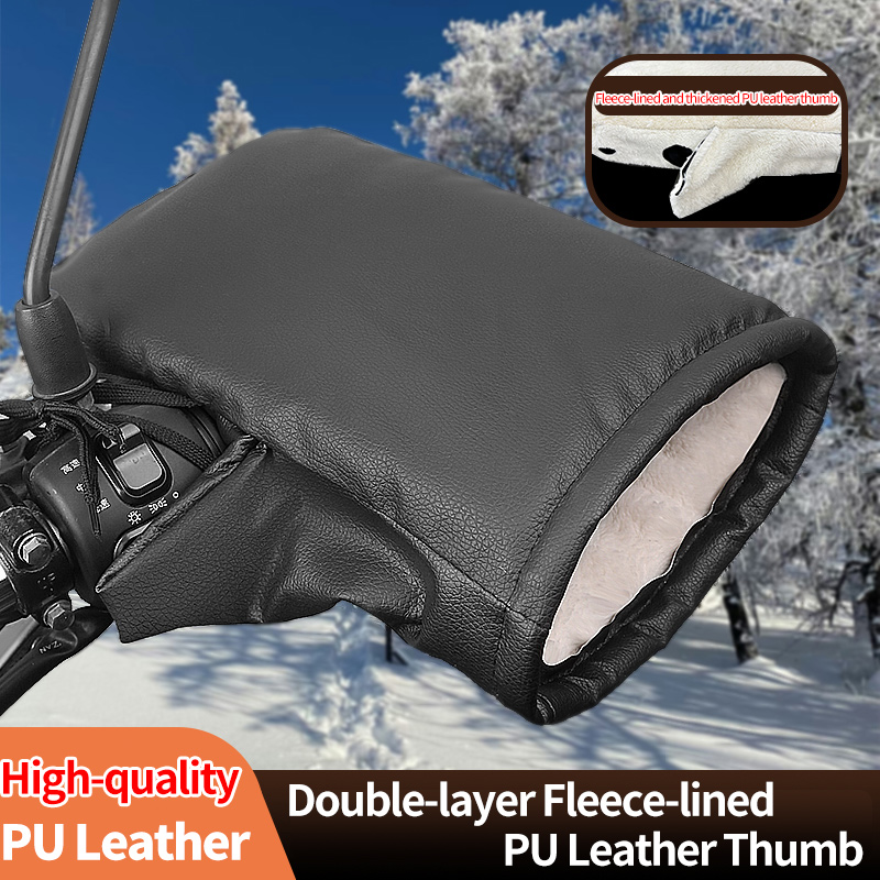 Leather Work Winter Gloves - 2PCS Winter Electric Bike Gloves -