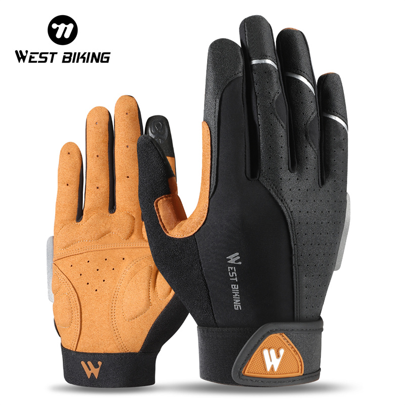 Leather Work Winter Gloves - WEST BIKING Autumn Winter Men's Full