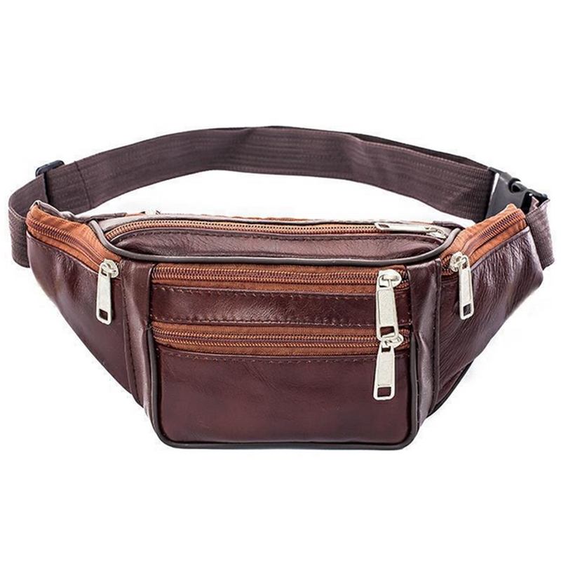 Leatherwork Belt - Leather Men Waist Chest Bag Thin