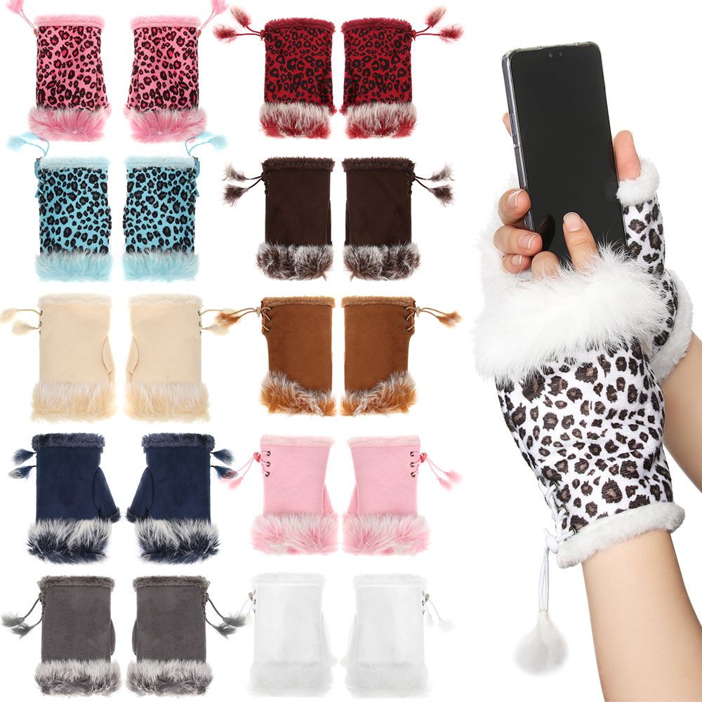 1 Pair New Fashion Faux Rabbit - Leather Work Winter Gloves recension och pris
