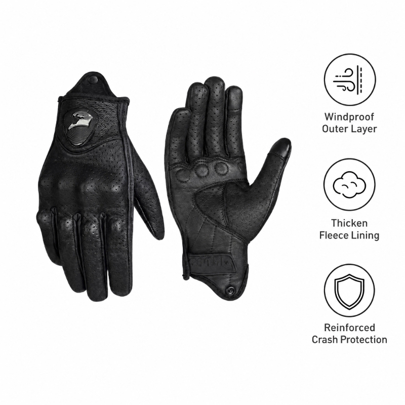 Retro Motorcycle Gloves Men Wo - Leather Work Winter Gloves recension och pris
