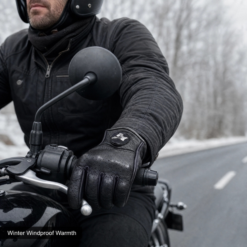 Retro Motorcycle Gloves Men Wo - Leather Work Winter Gloves recension och pris