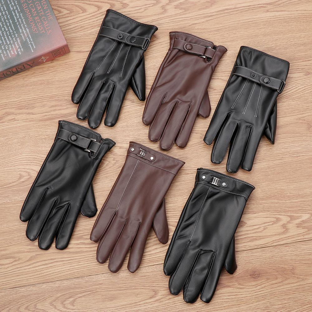 Men's Fleece Thermal Leather G - Leather Work Winter Gloves recension och pris