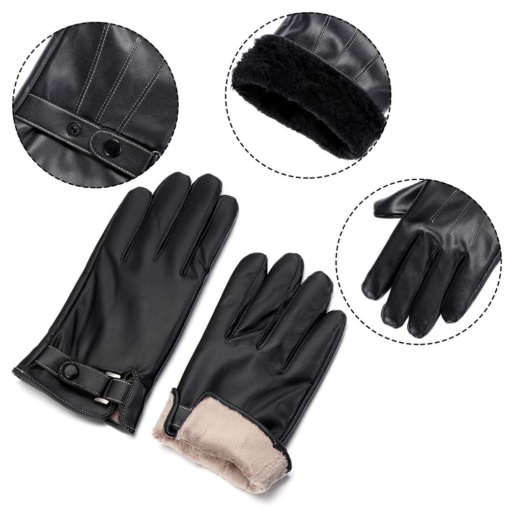 Men's Fleece Thermal Leather G - Leather Work Winter Gloves recension och pris