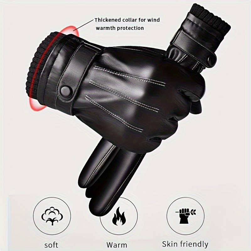 1Pair Winter Gloves Warm Drivi - Leather Work Winter Gloves recension och pris