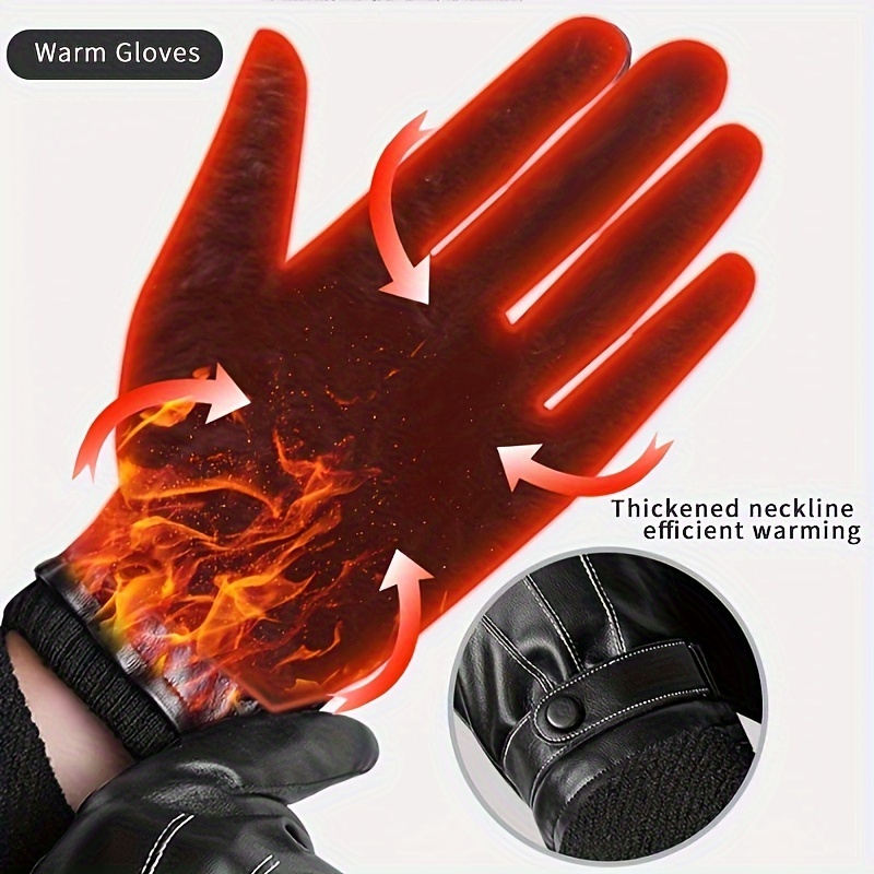1Pair Winter Gloves Warm Drivi - Leather Work Winter Gloves recension och pris