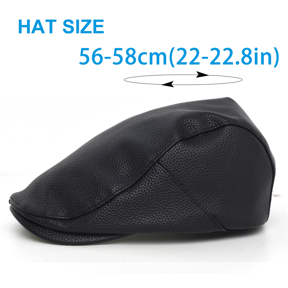 PU Newsboy Cap Men Women Autum - Leather Work Hat recension och pris