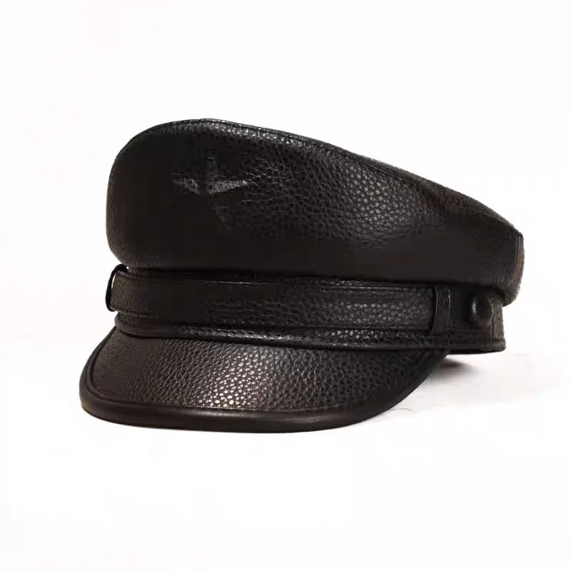 Novel Army Cap For Men Retro F - Leather Work Hat recension och pris