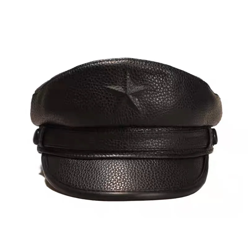 Novel Army Cap For Men Retro F - Leather Work Hat recension och pris