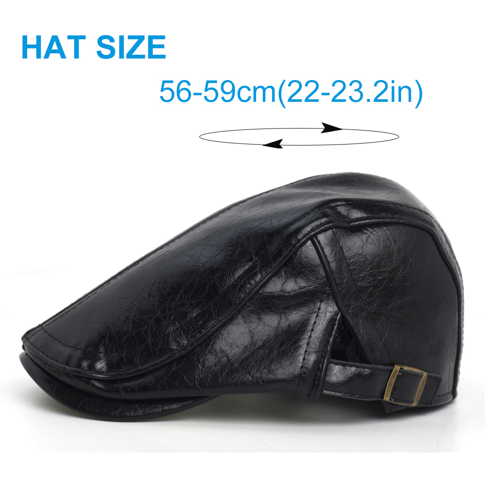 PU Newsboy Cap Men Women Autum - Leather Work Hat recension och pris