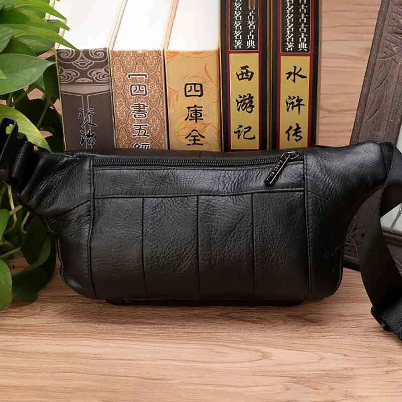 Men Waist Fanny Bags Sling Che - Leatherwork Belt recension och pris