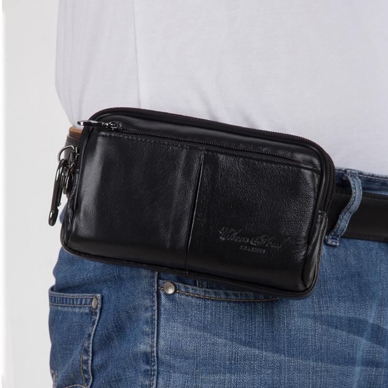 Men Clutch Waist Pack Bag Cell - Leatherwork Belt recension och pris