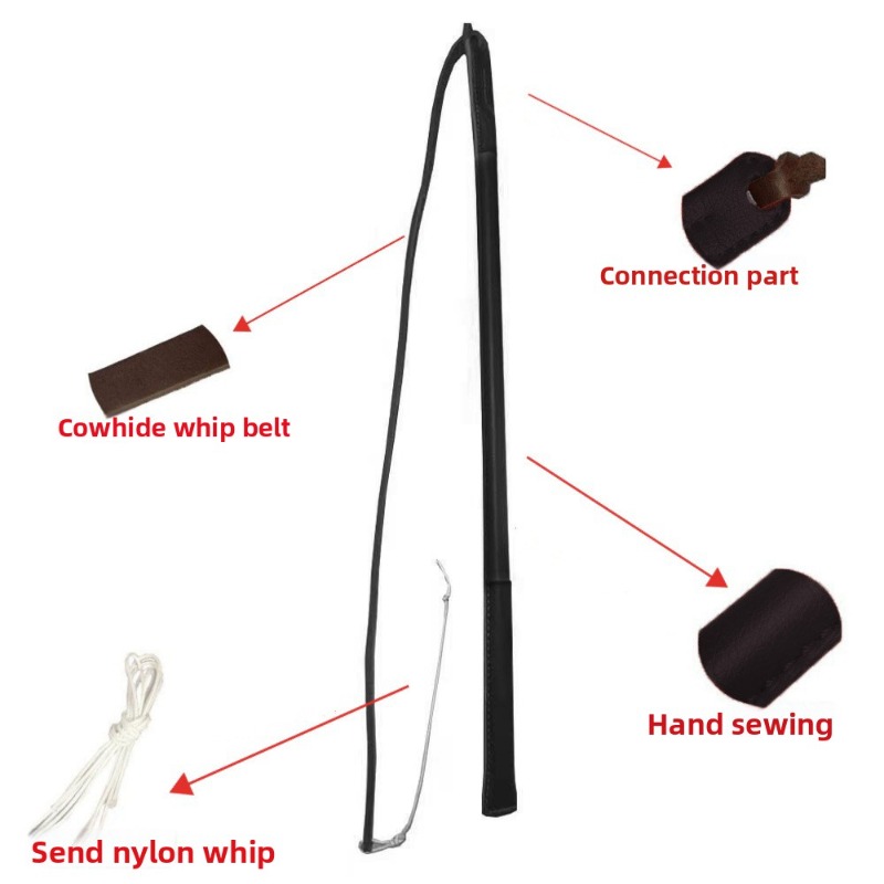 Leather Crack Whip - Dog Train - Leatherwork Training recension och pris