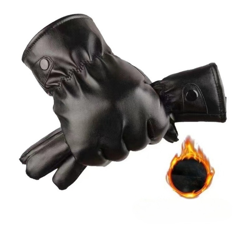 Winter Fashion Black PU Leathe - Leather Work Winter Gloves recension och pris