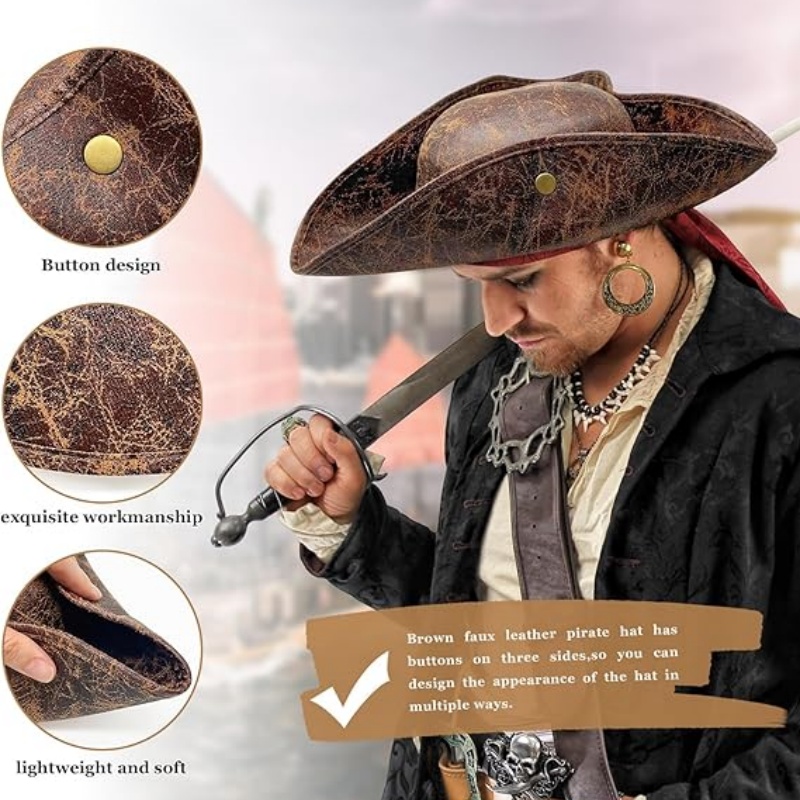Faux Leather Pirate Hat Vintag - Leather Work Hat recension och pris