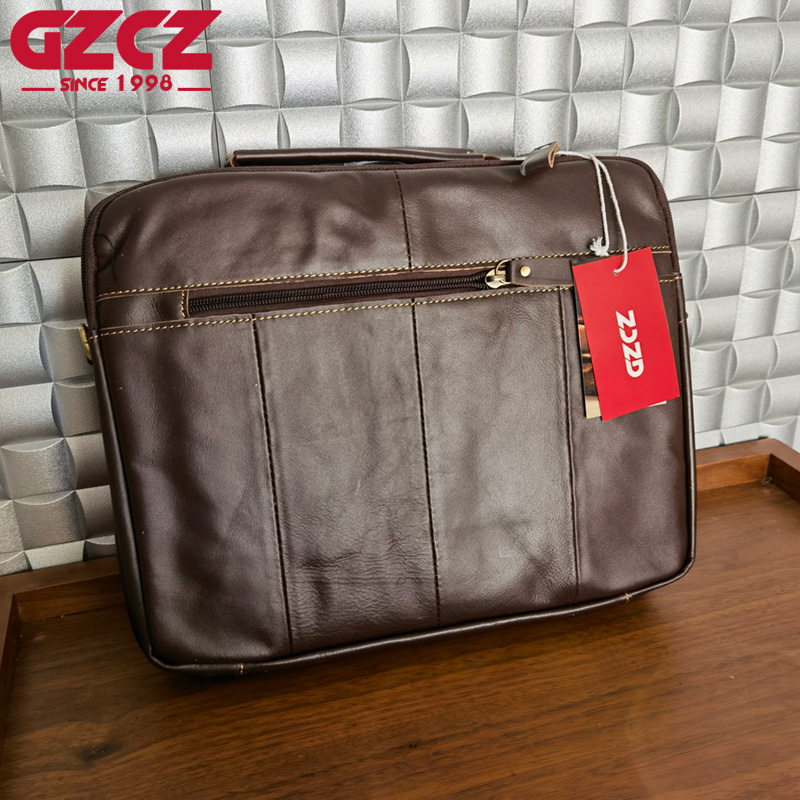 GZCZ Men's Handbag Leisure Bus - Leather Work Bag recension och pris