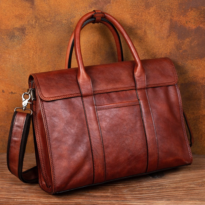 Vegetable tanned leather handb - Leather Work Handbag recension och pris