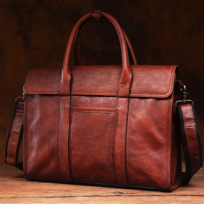 Vegetable tanned leather handb - Leather Work Handbag recension och pris