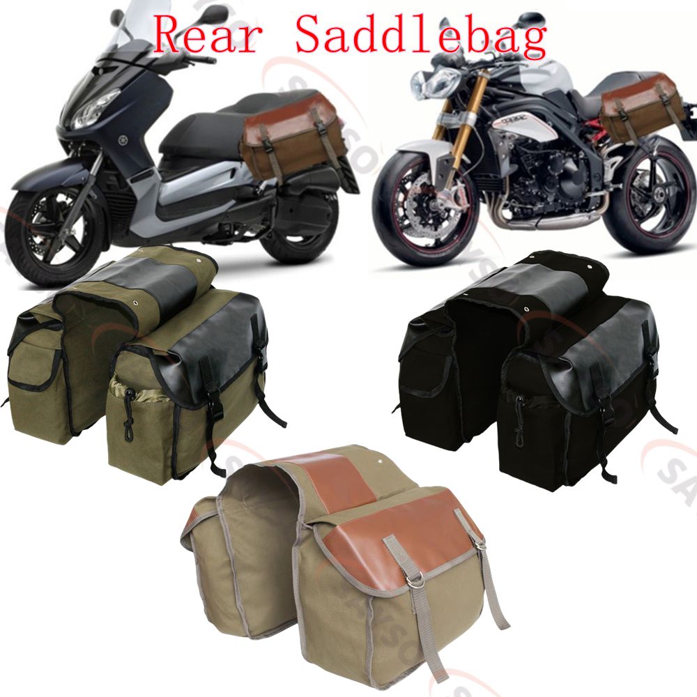 Canvas Leather Rear Saddlebag  - Leather Work Bag recension och pris