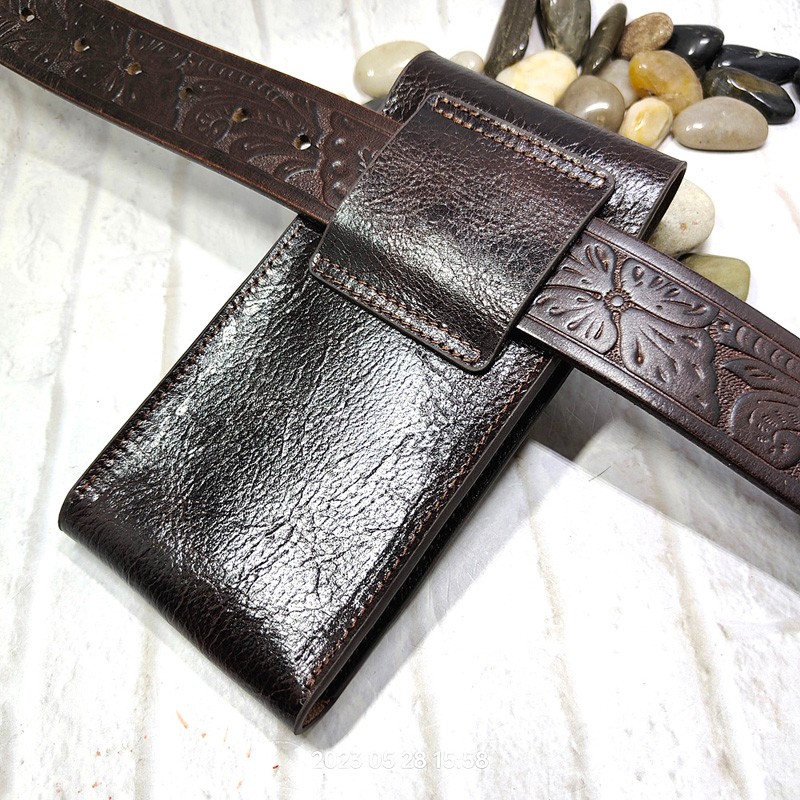 Mobile Phone Waist Bag Holster - Leatherwork Belt recension och pris