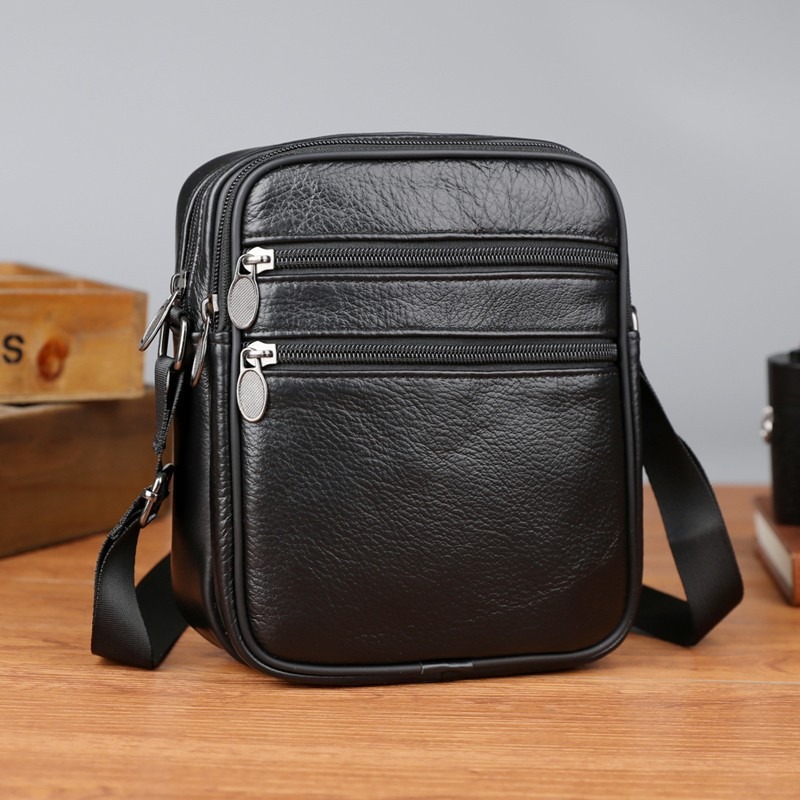 Men's Shoulder Messenger Bag C - Leather Work Handbag recension och pris