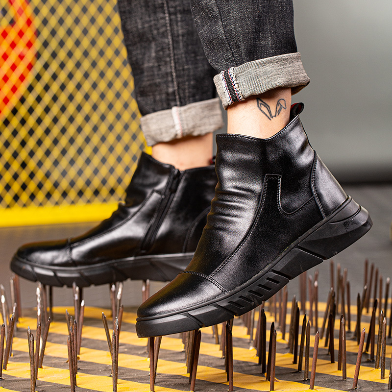 Fashion 2025 Black Leather Saf - Leather Work Hat recension och pris
