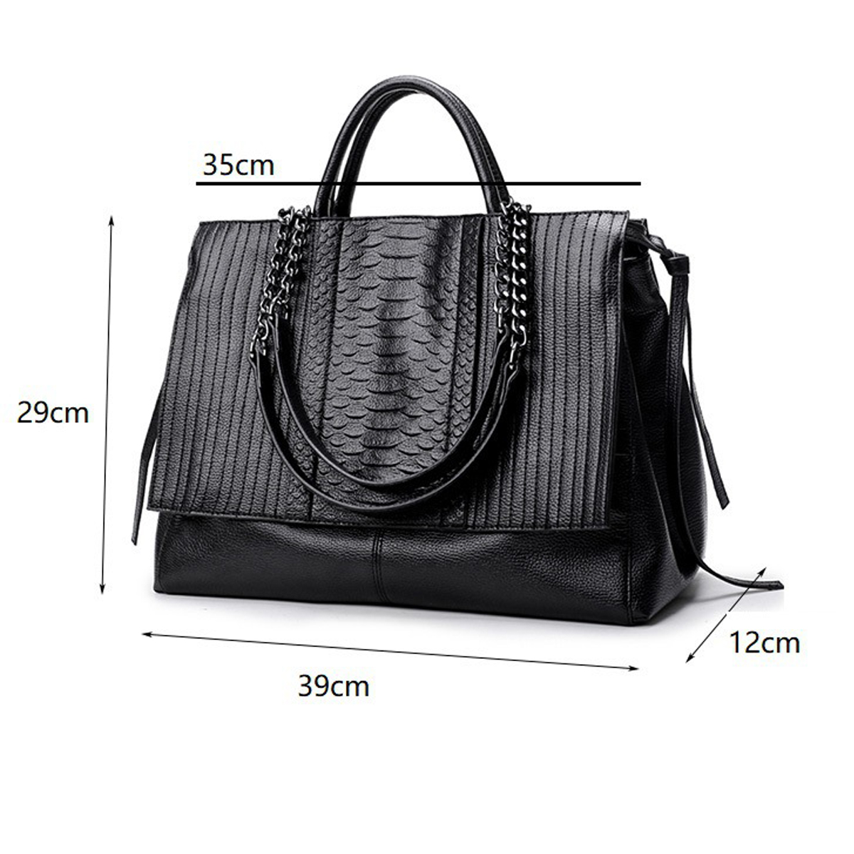 Elegant Tote Bag With Zipper,  - Leather Work Handbag recension och pris