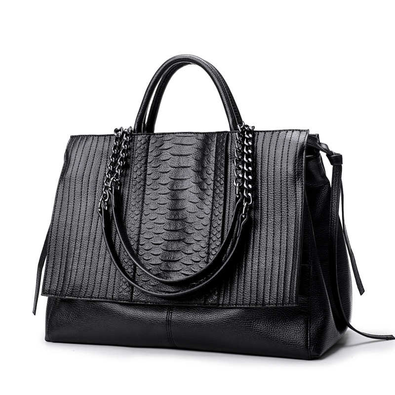 Elegant Tote Bag With Zipper,  - Leather Work Handbag recension och pris