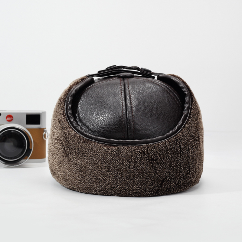2026New PU Leather Winter Men' - Leather Work Hat recension och pris