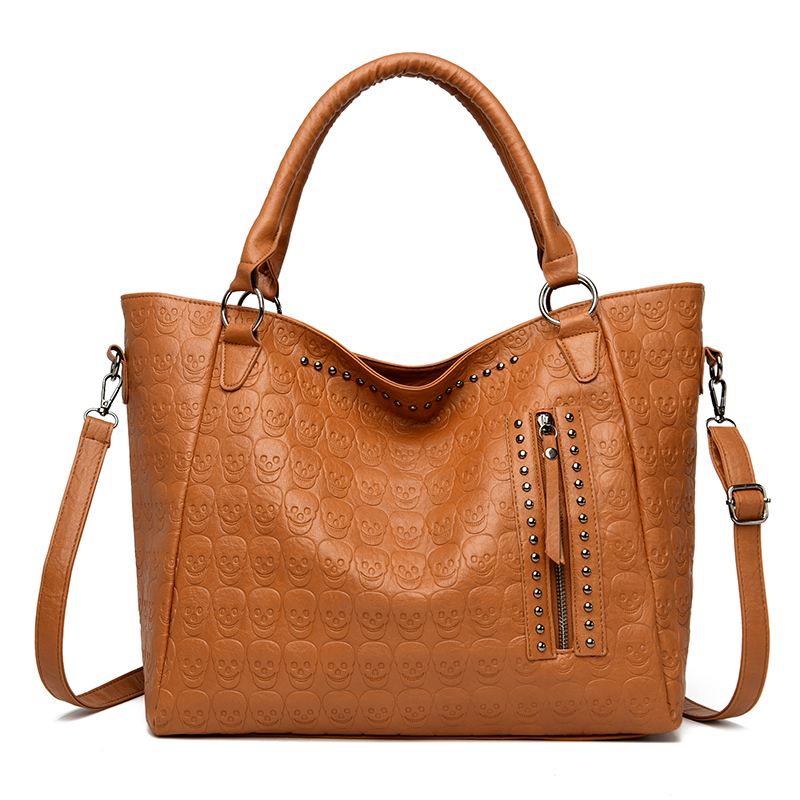 Punk Skull Crossbody Bag PU Le - Leather Work Handbag recension och pris