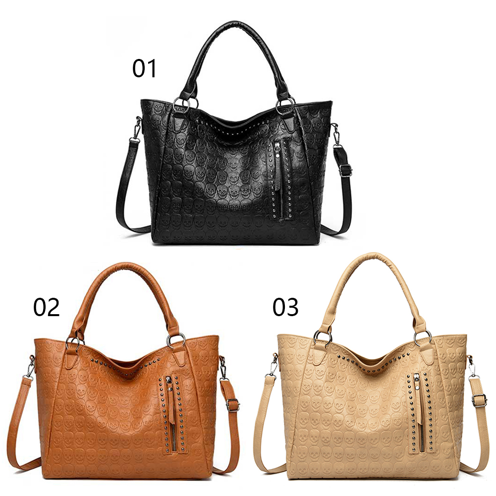 Punk Skull Crossbody Bag PU Le - Leather Work Handbag recension och pris