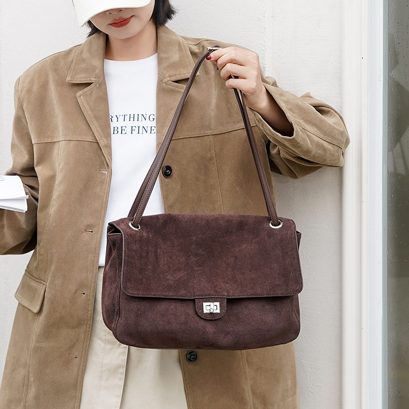 Genuine Suede Leather Underarm - Leather Work Handbag recension och pris