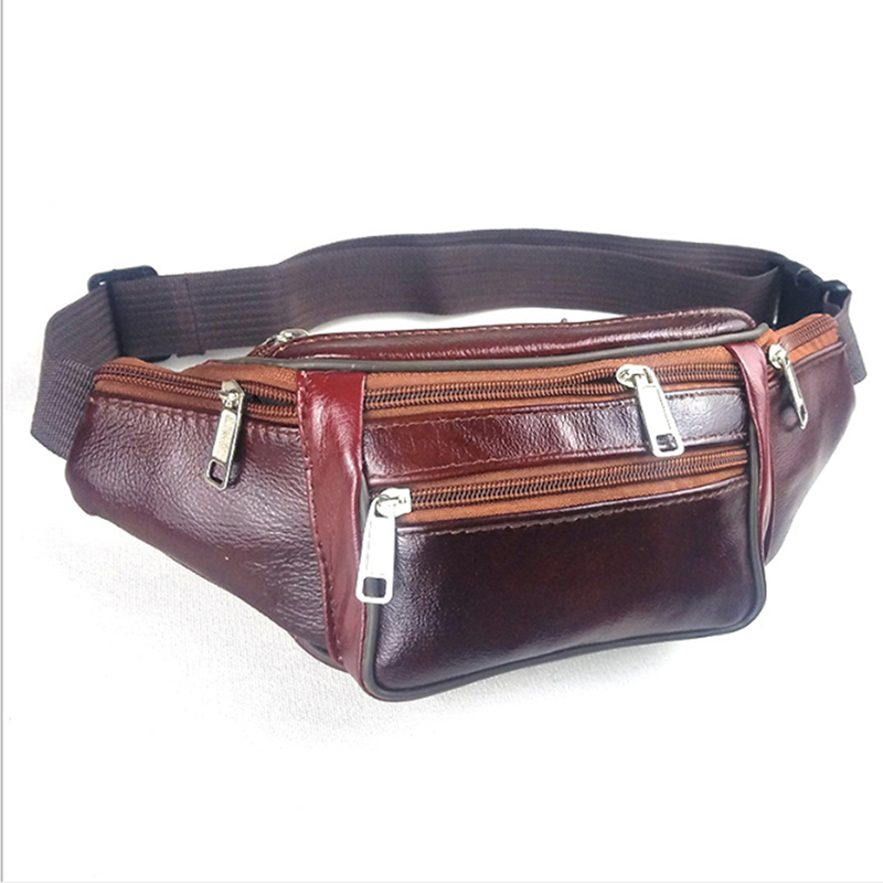 Genuine Leather Waist Bag Men  - Leatherwork Belt recension och pris