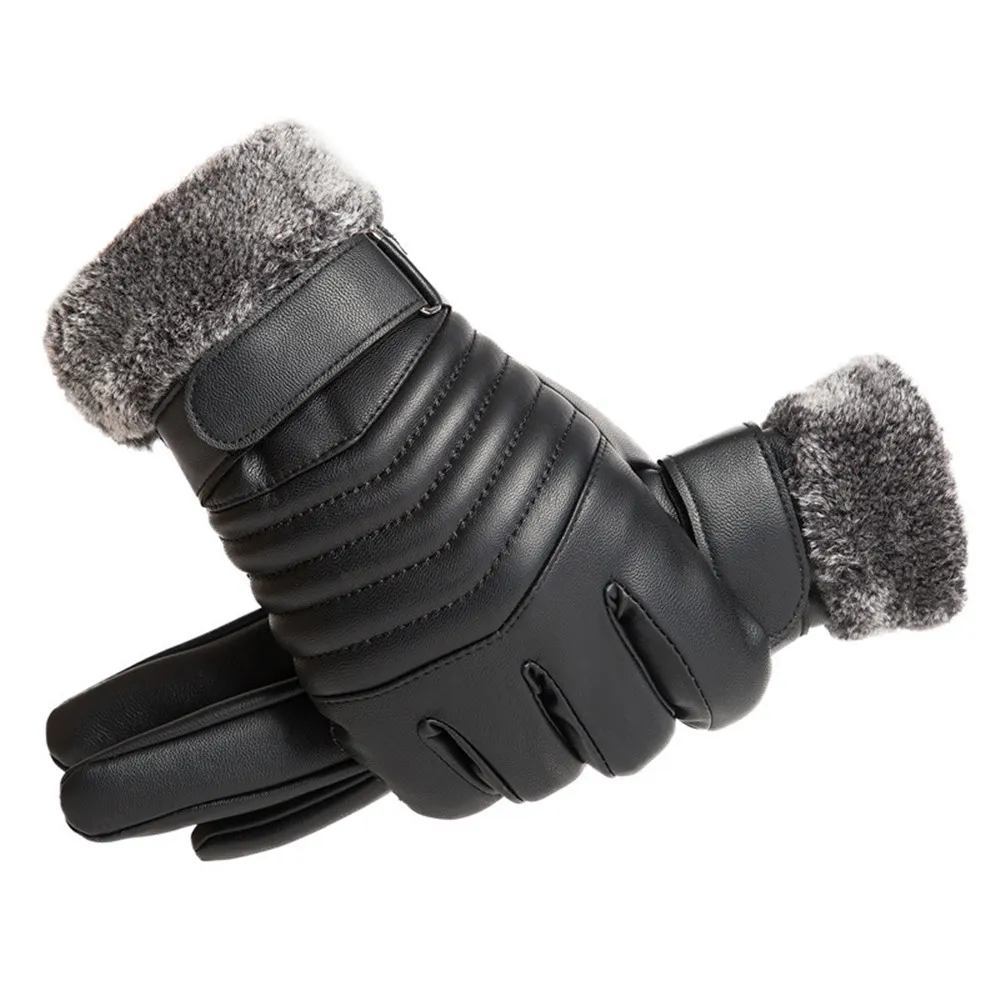 Gloves Winter MEN'S Fur Mouth  - Leather Work Winter Gloves recension och pris
