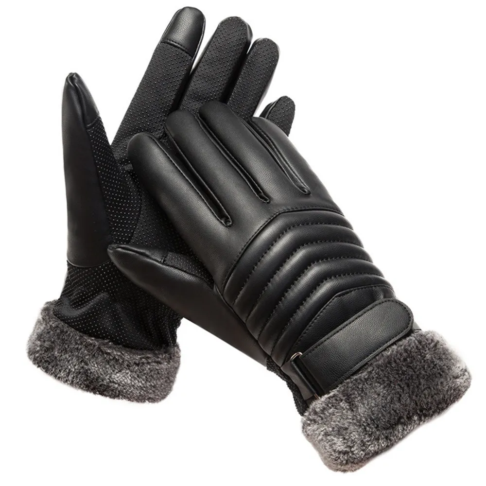 Gloves Winter MEN'S Fur Mouth  - Leather Work Winter Gloves recension och pris