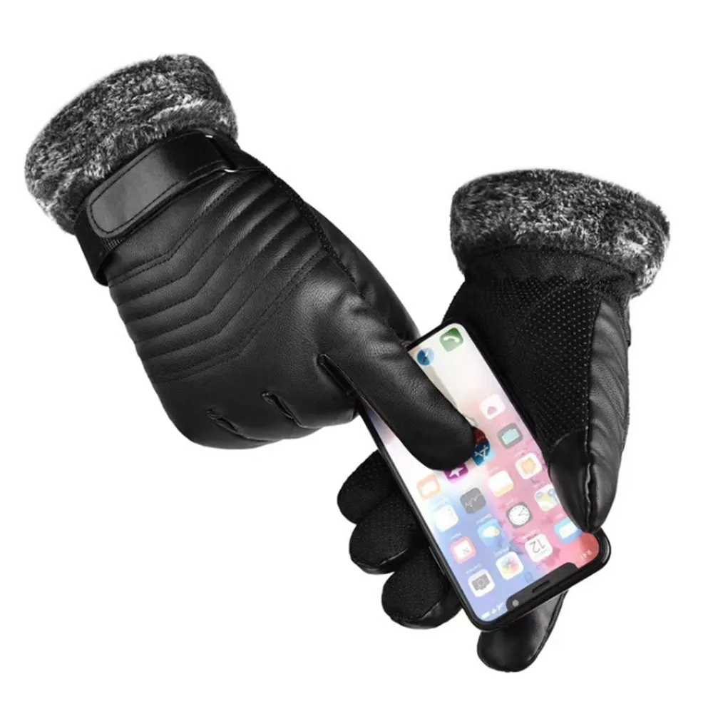 Gloves Winter MEN'S Fur Mouth  - Leather Work Winter Gloves recension och pris