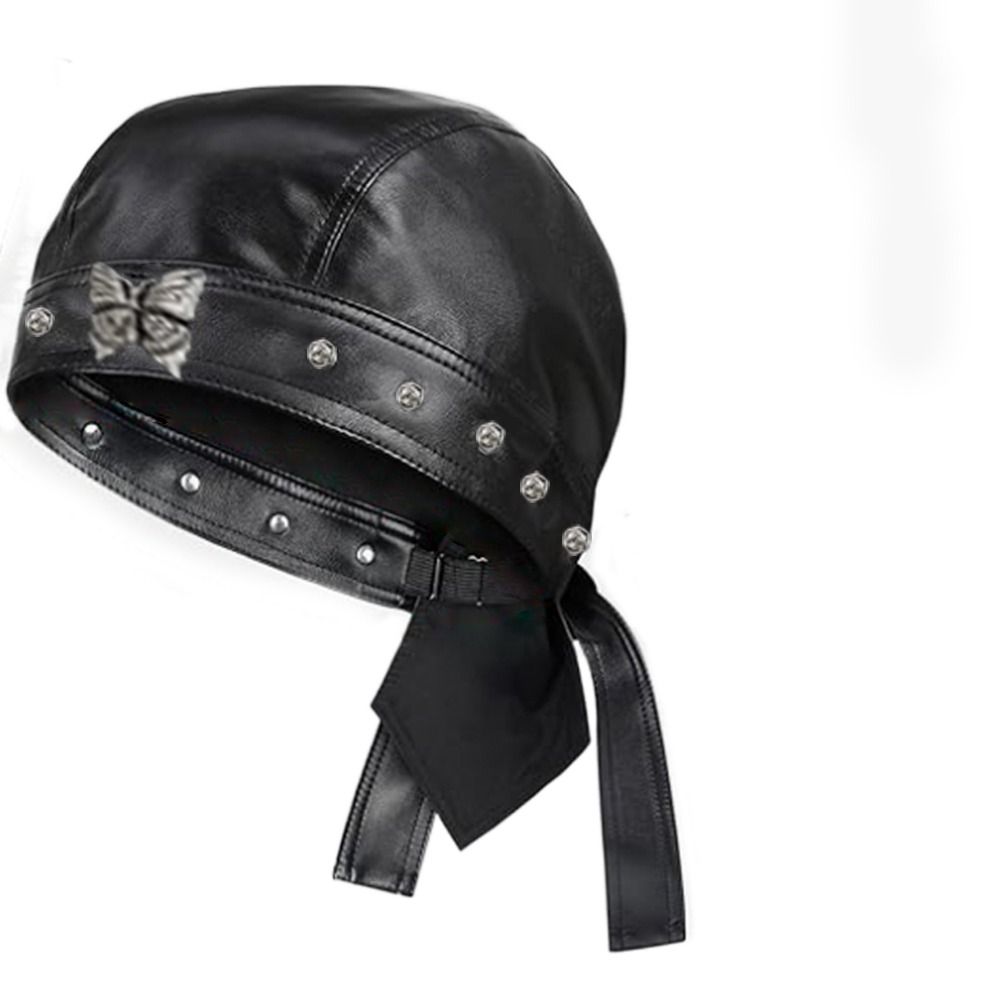 New PU Leather Black Biker Cap - Leather Work Hat recension och pris